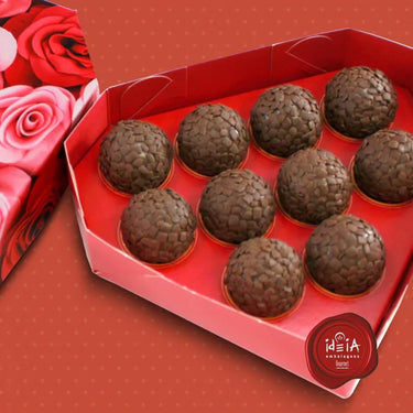Caixas Coração Floral Para 10 Doces - Kit 10 unidades